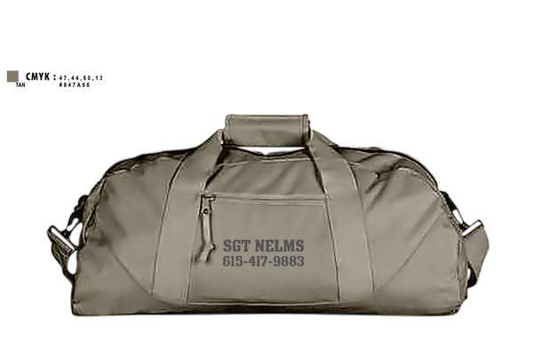 Duffle Bag, SGT Nelms, National Guard, Teamtime, Team time, sublimation, custom sports apparel, team uniforms, spirit wear, spiritwear, sports uniforms, custom shirts, team store, custom team store, fundraiser sports, apparel fundraiser