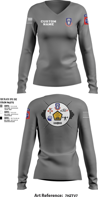 Womens Long Sleeve Vneck Shirt, 82nd ADSB H2F, Army, Teamtime, Team time, sublimation, custom sports apparel, team uniforms, spirit wear, spiritwear, sports uniforms, custom shirts, team store, custom team store, fundraiser sports, apparel fundraiser