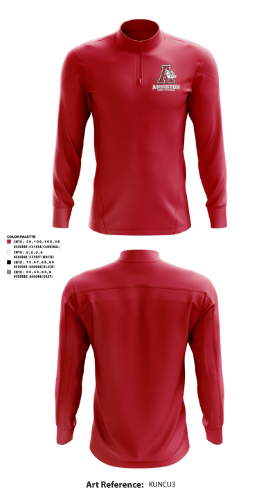 Anniston High School 66349692 Quarter Zip Jacket - 6