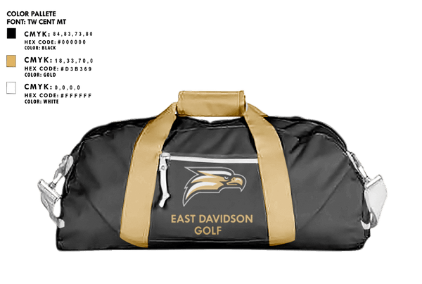 Duffle Bag, East Davidson High School Golf, Golf, Teamtime, Team time, sublimation, custom sports apparel, team uniforms, spirit wear, spiritwear, sports uniforms, custom shirts, team store, custom team store, fundraiser sports, apparel fundraiser