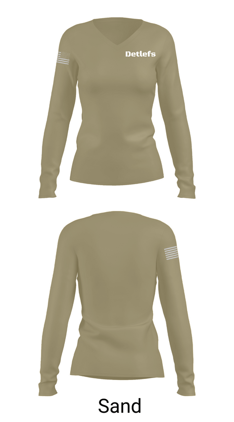 Womens Long Sleeve Vneck Shirt, Detlefs, , Teamtime, Team time, sublimation, custom sports apparel, team uniforms, spirit wear, spiritwear, sports uniforms, custom shirts, team store, custom team store, fundraiser sports, apparel fundraiser