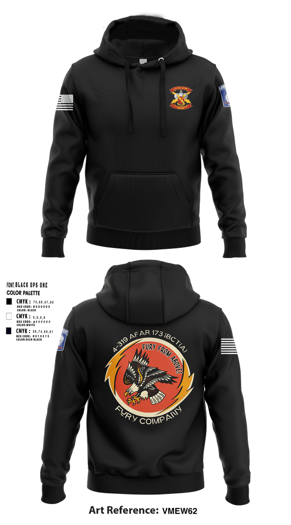 Hoodie, FCO 4-319 AFAR, 173 IBCT(A), Army, Teamtime, Team time, sublimation, custom sports apparel, team uniforms, spirit wear, spiritwear, sports uniforms, custom shirts, team store, custom team store, fundraiser sports, apparel fundraiser