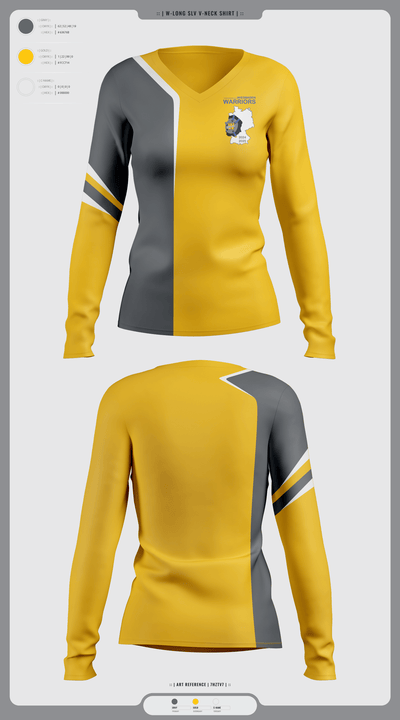 Wiesbaden warriors 36556050 Women's Long Sleeve V-neck Shirt -1 2