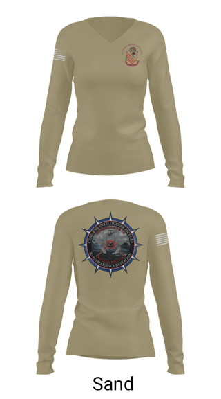 Women's Long Sleeve Vneck Shirt, 3rd Intelligence Battalion, Marines, Teamtime, Team time, sublimation, custom sports apparel, team uniforms, spirit wear, spiritwear, sports uniforms, custom shirts, team store, custom team store, fundraiser sports, apparel fundraiser