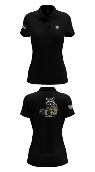 Womens Short Sleeve Performance Polo, Node 66216 Bandwidth Bandits, Army, Teamtime, Team time, sublimation, custom sports apparel, team uniforms, spirit wear, spiritwear, sports uniforms, custom shirts, team store, custom team store, fundraiser sports, apparel fundraiser