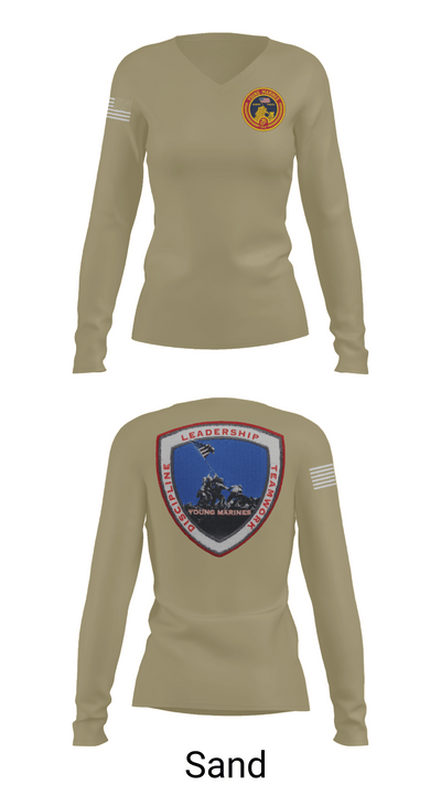 Lancaster County Young Marines 89976049 Women's Long Sleeve V-neck Shirt -1 97