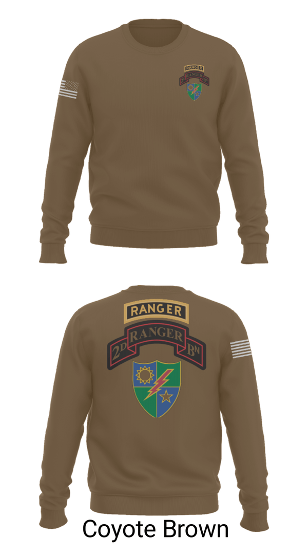Crew Neck Sweatshirt, 2nd Battalion 75th Ranger Regiment, , Teamtime, Team time, sublimation, custom sports apparel, team uniforms, spirit wear, spiritwear, sports uniforms, custom shirts, team store, custom team store, fundraiser sports, apparel fundraiser