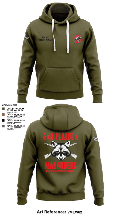 Charger Co. / 2-112th Infantry Battalion 37738588 Hoodie - 34