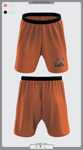 Athletic Shorts With Pockets, Hyacks Football, Football, Teamtime, Team time, sublimation, custom sports apparel, team uniforms, spirit wear, spiritwear, sports uniforms, custom shirts, team store, custom team store, fundraiser sports, apparel fundraiser