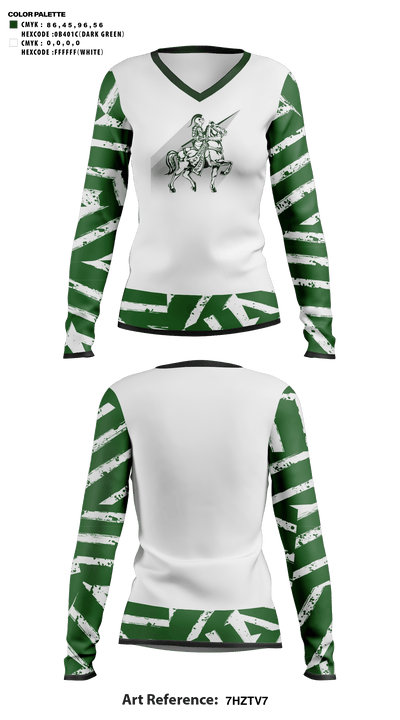 Knights Volleyball 29864361 Women's Long Sleeve V-neck Shirt - 41