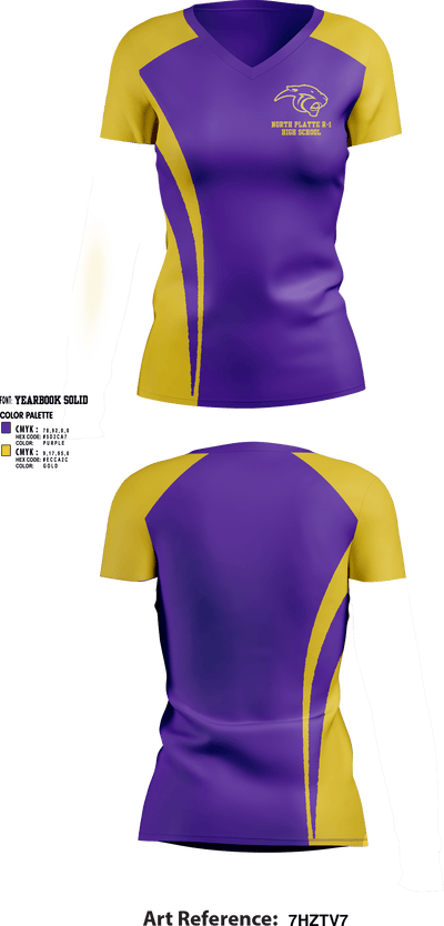 North Platte R-1 High School Volleyball 89959368 Women's Short Sleeve V-neck Shirt - 2