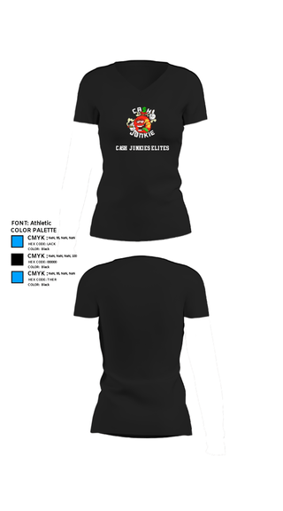 Women's Short Sleeve Vneck Shirt, Cash Junkies Elites, Men's Basketball, Teamtime, Team time, sublimation, custom sports apparel, team uniforms, spirit wear, spiritwear, sports uniforms, custom shirts, team store, custom team store, fundraiser sports, apparel fundraiser