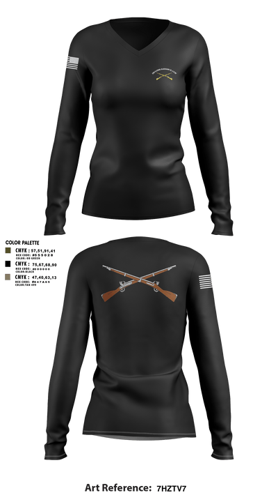 2ND Platoon, Blackhawk CO, 4-6 INF 33052175 Women's Long Sleeve V-neck Shirt - 106