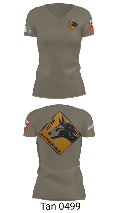 317th support maintenance company 3788646 Women's Short Sleeve V-neck Shirt - 68
