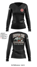Chester fire explorers 87752590 Women's Long Sleeve V-neck Shirt - 3