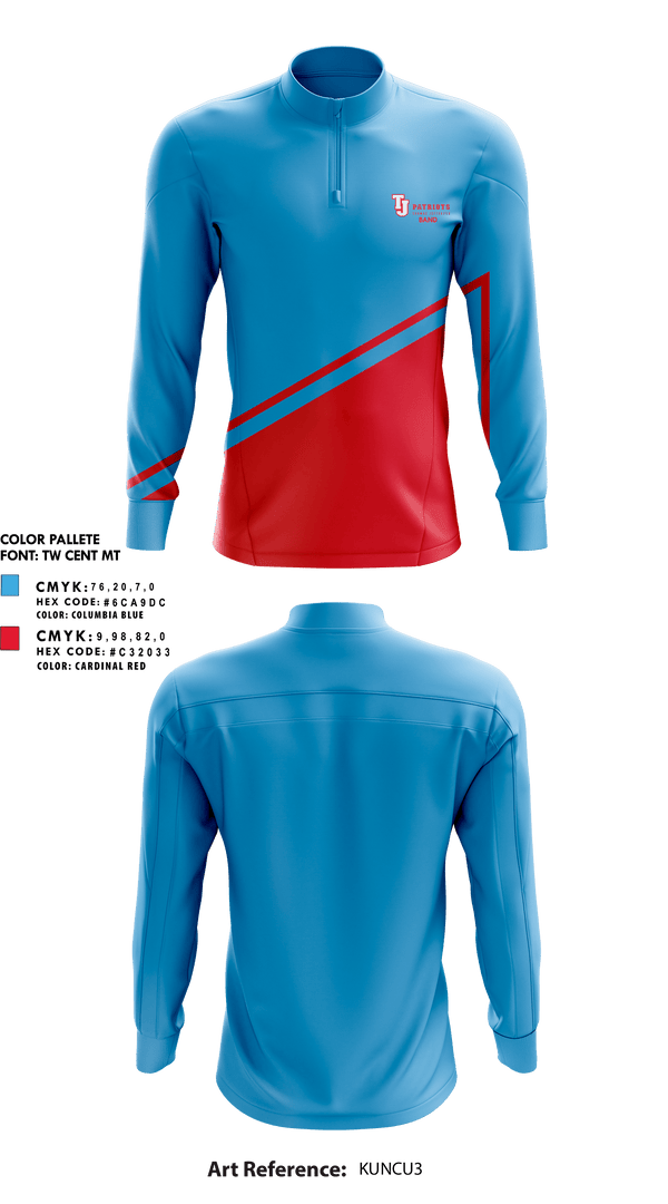 Quarter Zip Jacket, Thomas Jefferson High School Band, Spirit Store, Teamtime, Team time, sublimation, custom sports apparel, team uniforms, spirit wear, spiritwear, sports uniforms, custom shirts, team store, custom team store, fundraiser sports, apparel fundraiser
