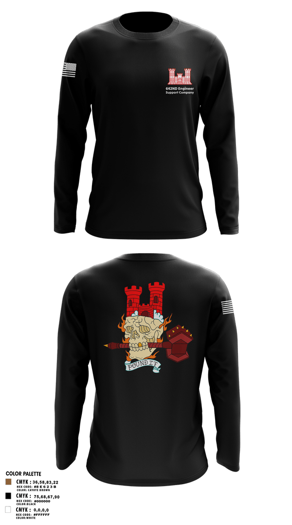 Long Sleeve Performance Polo, 642nd Engineer Support Company642ND Engineer Support Company, Army, Teamtime, Team time, sublimation, custom sports apparel, team uniforms, spirit wear, spiritwear, sports uniforms, custom shirts, team store, custom team store, fundraiser sports, apparel fundraiser