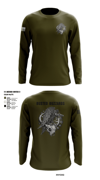 Long Sleeve Performance Shirt, CREW 3 BUSTED BUZZARDS, Army, Teamtime, Team time, sublimation, custom sports apparel, team uniforms, spirit wear, spiritwear, sports uniforms, custom shirts, team store, custom team store, fundraiser sports, apparel fundraiser