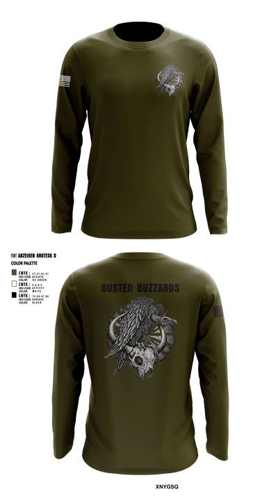 CREW 3 BUSTED BUZZARDS 64090708 Long Sleeve Performance Shirt - 5