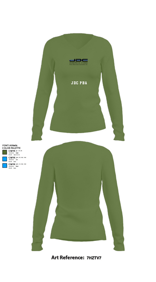 Womens Long Sleeve Vneck Shirt, JDC PBA, Police, Teamtime, Team time, sublimation, custom sports apparel, team uniforms, spirit wear, spiritwear, sports uniforms, custom shirts, team store, custom team store, fundraiser sports, apparel fundraiser
