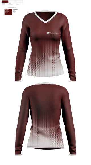 Womens Long Sleeve Vneck Shirt, Sand Rock High School Cross Country, Cross Country, Teamtime, Team time, sublimation, custom sports apparel, team uniforms, spirit wear, spiritwear, sports uniforms, custom shirts, team store, custom team store, fundraiser sports, apparel fundraiser