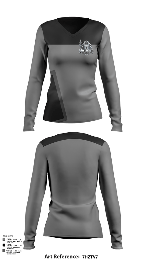 Womens Long Sleeve Vneck Shirt, MR. Locks RoadSide Assistance, , Teamtime, Team time, sublimation, custom sports apparel, team uniforms, spirit wear, spiritwear, sports uniforms, custom shirts, team store, custom team store, fundraiser sports, apparel fundraiser