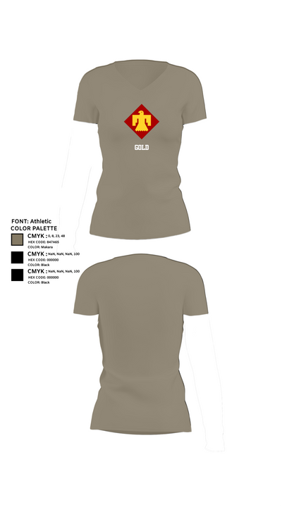 GOLD 78279862 Women's Short Sleeve V-neck Shirt - 64
