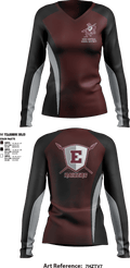 Eden Central School District Volleyball 80657253 Women's Long Sleeve V-neck Shirt - 1