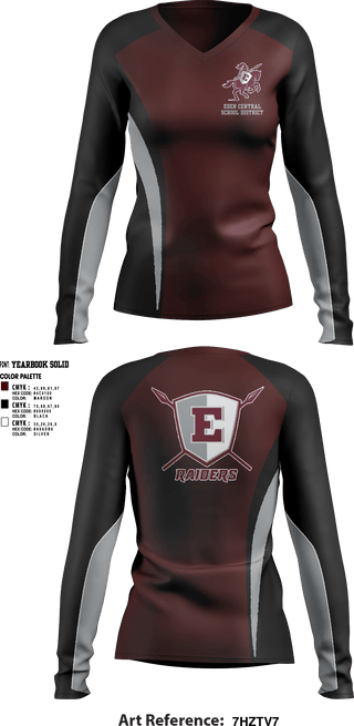 Womens Long Sleeve Vneck Shirt, Eden Central School District Volleyball, Women's Volleyball, Teamtime, Team time, sublimation, custom sports apparel, team uniforms, spirit wear, spiritwear, sports uniforms, custom shirts, team store, custom team store, fundraiser sports, apparel fundraiser