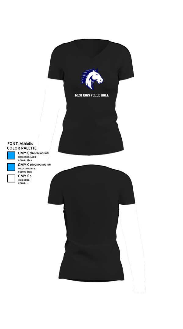 Womens Short Sleeve Vneck Shirt, Mustangs Volleyball, Men's Volleyball, Teamtime, Team time, sublimation, custom sports apparel, team uniforms, spirit wear, spiritwear, sports uniforms, custom shirts, team store, custom team store, fundraiser sports, apparel fundraiser