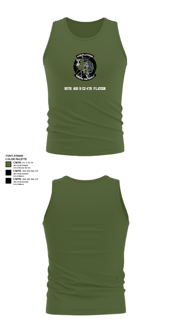 Tank Top, 90th ASB B co 4Th Platoon, Army, Teamtime, Team time, sublimation, custom sports apparel, team uniforms, spirit wear, spiritwear, sports uniforms, custom shirts, team store, custom team store, fundraiser sports, apparel fundraiser