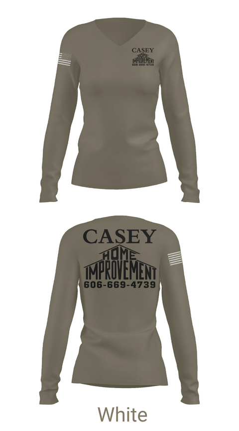 Womens Long Sleeve Vneck Shirt 1, Casey home improvement, , Teamtime, Team time, sublimation, custom sports apparel, team uniforms, spirit wear, spiritwear, sports uniforms, custom shirts, team store, custom team store, fundraiser sports, apparel fundraiser