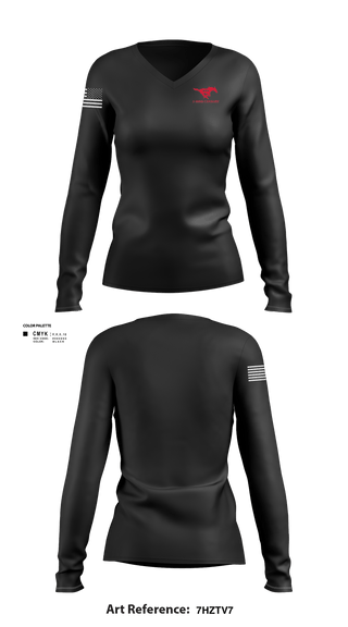 Womens Long Sleeve Vneck Shirt, 1-105th Cavalry, National Guard, Teamtime, Team time, sublimation, custom sports apparel, team uniforms, spirit wear, spiritwear, sports uniforms, custom shirts, team store, custom team store, fundraiser sports, apparel fundraiser