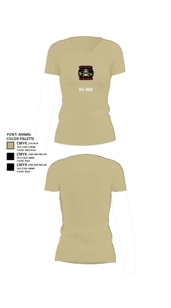 Women's Short Sleeve Vneck Shirt, 24-922, Army, Teamtime, Team time, sublimation, custom sports apparel, team uniforms, spirit wear, spiritwear, sports uniforms, custom shirts, team store, custom team store, fundraiser sports, apparel fundraiser
