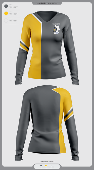 Womens Long Sleeve Vneck Shirt 1, Wiesbaden warriors, Wrestling, Teamtime, Team time, sublimation, custom sports apparel, team uniforms, spirit wear, spiritwear, sports uniforms, custom shirts, team store, custom team store, fundraiser sports, apparel fundraiser