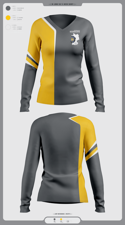 Wiesbaden warriors 36556050 Women's Long Sleeve V-neck Shirt -1 1