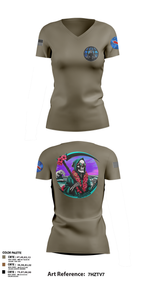 Womens Short Sleeve Vneck Shirt, REAPERS, FT SHAFTER, , Teamtime, Team time, sublimation, custom sports apparel, team uniforms, spirit wear, spiritwear, sports uniforms, custom shirts, team store, custom team store, fundraiser sports, apparel fundraiser