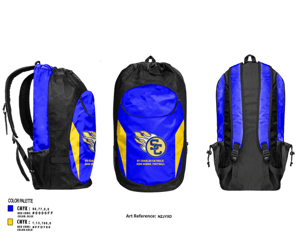 Gear Bag, St Charles Catholic High School Football, Football, Teamtime, Team time, sublimation, custom sports apparel, team uniforms, spirit wear, spiritwear, sports uniforms, custom shirts, team store, custom team store, fundraiser sports, apparel fundraiser
