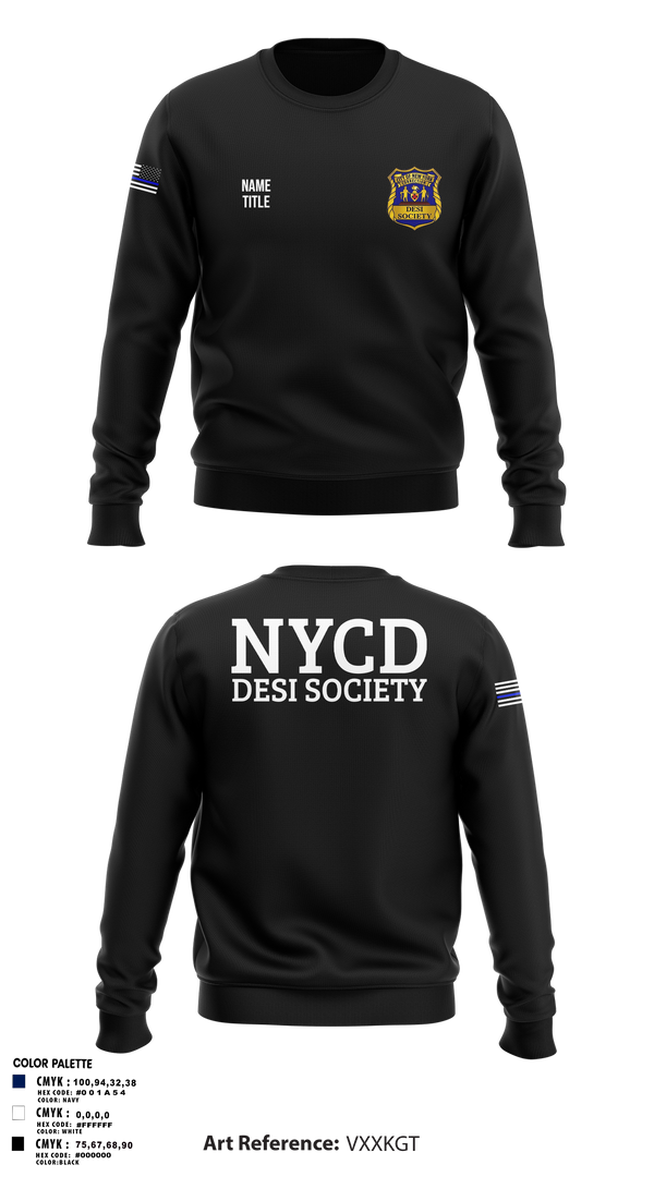 Crew Neck Sweatshirt, NYCD DESI SOCIETY, Police, Teamtime, Team time, sublimation, custom sports apparel, team uniforms, spirit wear, spiritwear, sports uniforms, custom shirts, team store, custom team store, fundraiser sports, apparel fundraiser