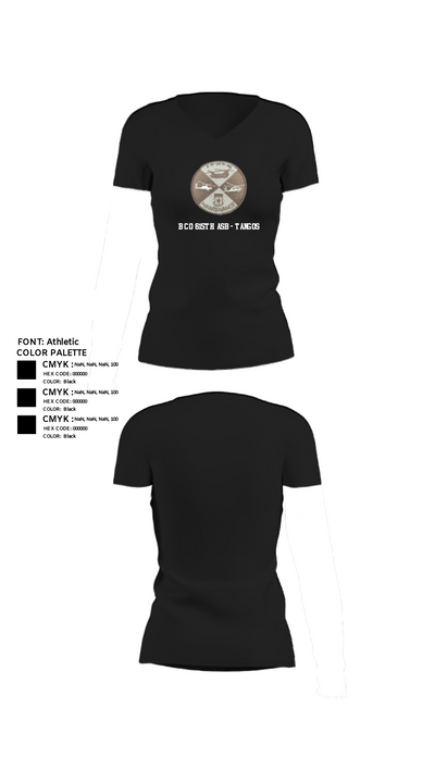 B Co 615th ASB - Tangos 38236769 Women's Short Sleeve V-neck Shirt - 24