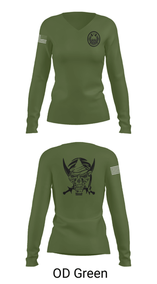 Women's Long Sleeve Vneck Shirt, , Army, Teamtime, Team time, sublimation, custom sports apparel, team uniforms, spirit wear, spiritwear, sports uniforms, custom shirts, team store, custom team store, fundraiser sports, apparel fundraiser