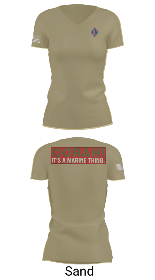 Women's Short Sleeve Vneck Shirt, 1st Marine Regiment, Marines, Teamtime, Team time, sublimation, custom sports apparel, team uniforms, spirit wear, spiritwear, sports uniforms, custom shirts, team store, custom team store, fundraiser sports, apparel fundraiser