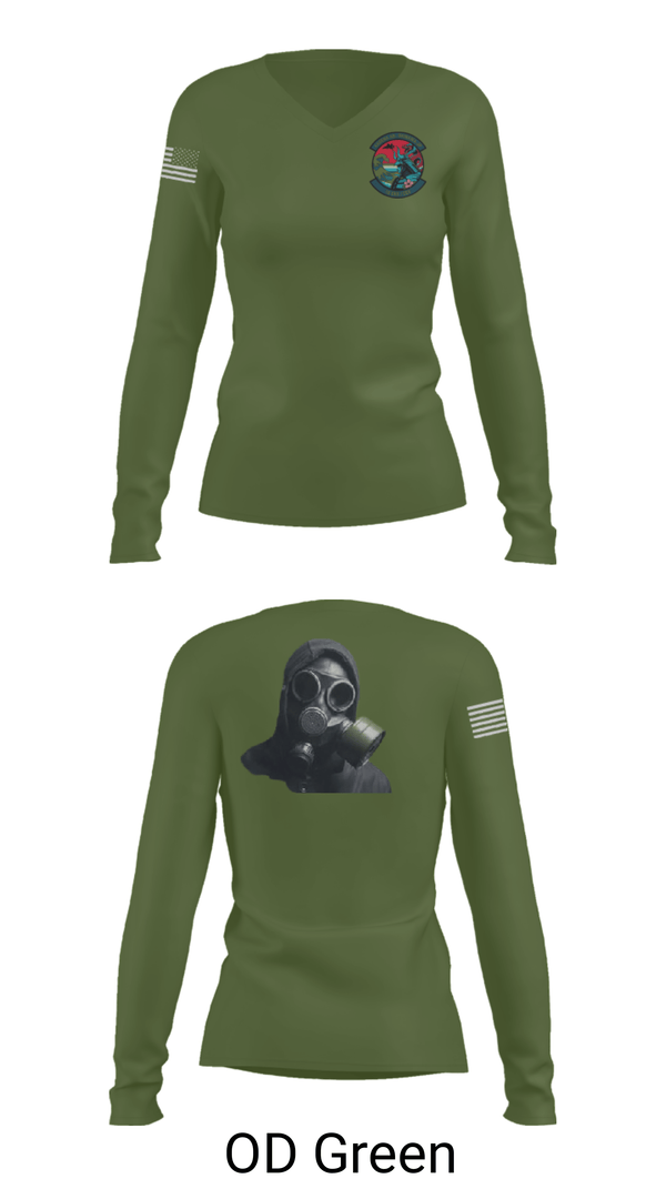 Women's Long Sleeve Vneck Shirt, 18 CES/CEX, , Teamtime, Team time, sublimation, custom sports apparel, team uniforms, spirit wear, spiritwear, sports uniforms, custom shirts, team store, custom team store, fundraiser sports, apparel fundraiser