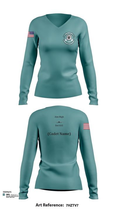 Detachment 035 78200386 Women's Long Sleeve V-neck Shirt - 112