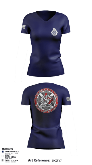 Womens Short Sleeve Vneck Shirt, GFR Station 3, Fire Department, Teamtime, Team time, sublimation, custom sports apparel, team uniforms, spirit wear, spiritwear, sports uniforms, custom shirts, team store, custom team store, fundraiser sports, apparel fundraiser