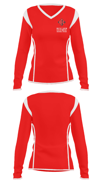 North Florida Christian High School Track 1857309 Women's Long Sleeve V-neck Shirt - 33