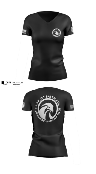 Womens Short Sleeve Vneck Shirt, Diesel, 3-71CAV, Army, Teamtime, Team time, sublimation, custom sports apparel, team uniforms, spirit wear, spiritwear, sports uniforms, custom shirts, team store, custom team store, fundraiser sports, apparel fundraiser