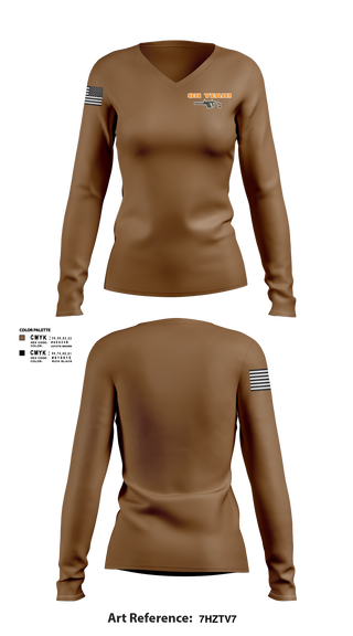 Womens Long Sleeve Vneck Shirt, Tiger sharks, Army, Teamtime, Team time, sublimation, custom sports apparel, team uniforms, spirit wear, spiritwear, sports uniforms, custom shirts, team store, custom team store, fundraiser sports, apparel fundraiser