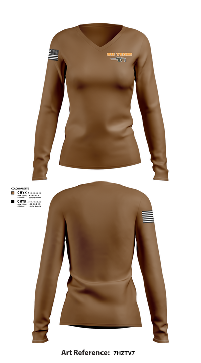 Tiger sharks 34447471 Women's Long Sleeve V-neck Shirt - 2