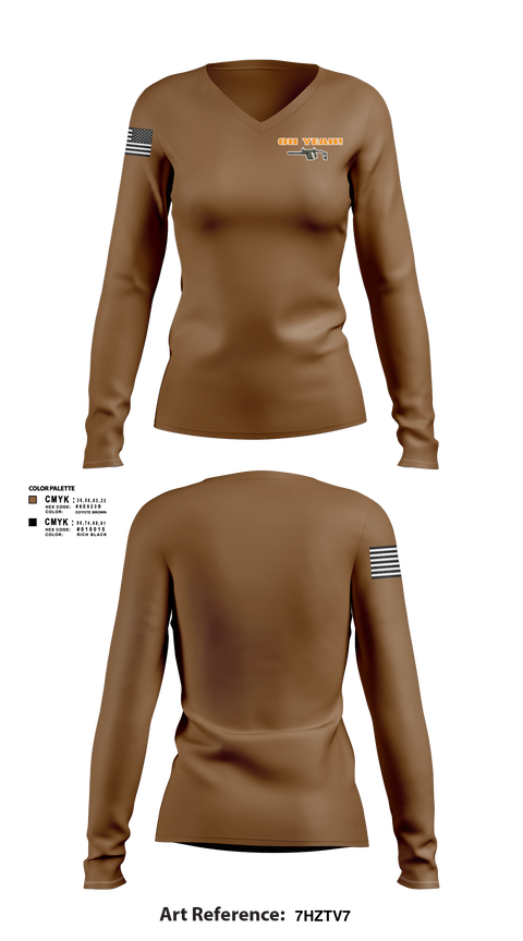 Womens Long Sleeve Vneck Shirt, Tiger sharks, Army, Teamtime, Team time, sublimation, custom sports apparel, team uniforms, spirit wear, spiritwear, sports uniforms, custom shirts, team store, custom team store, fundraiser sports, apparel fundraiser